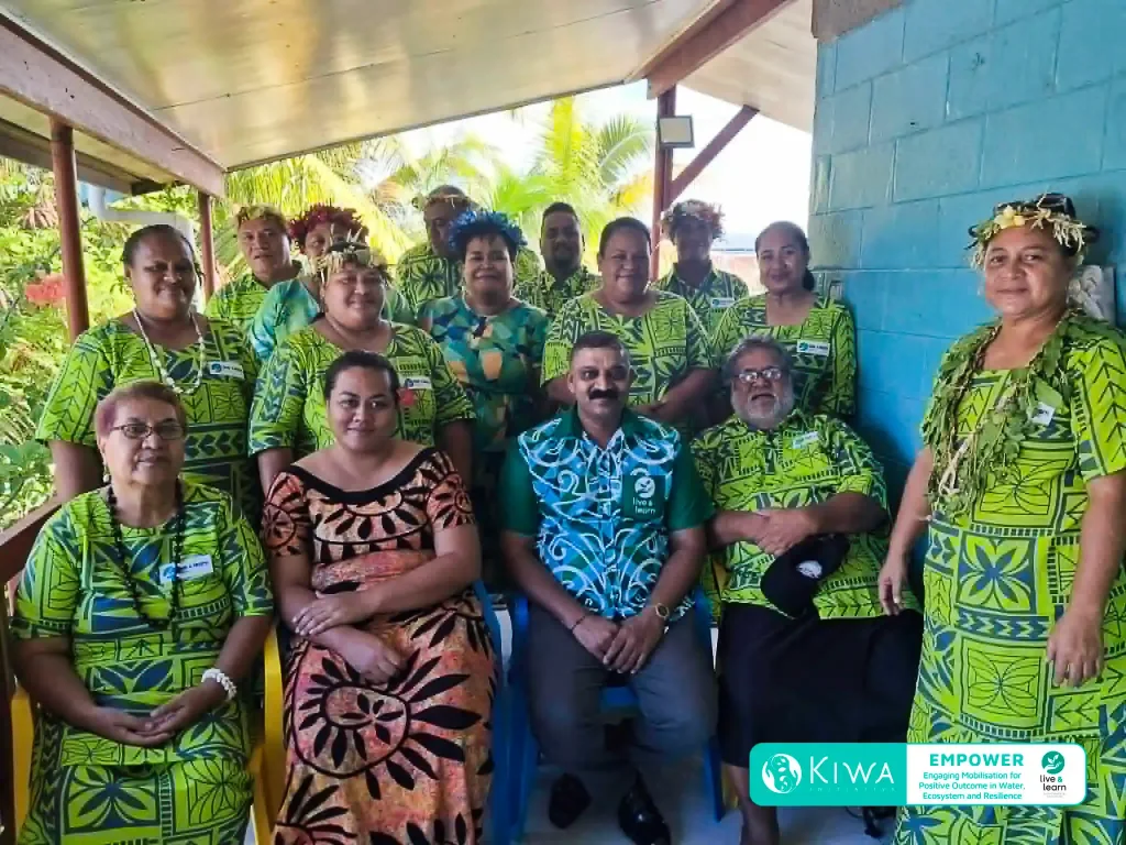 Kiwa EMPOWER Regional team with the Live & Learn Tuvalu Team